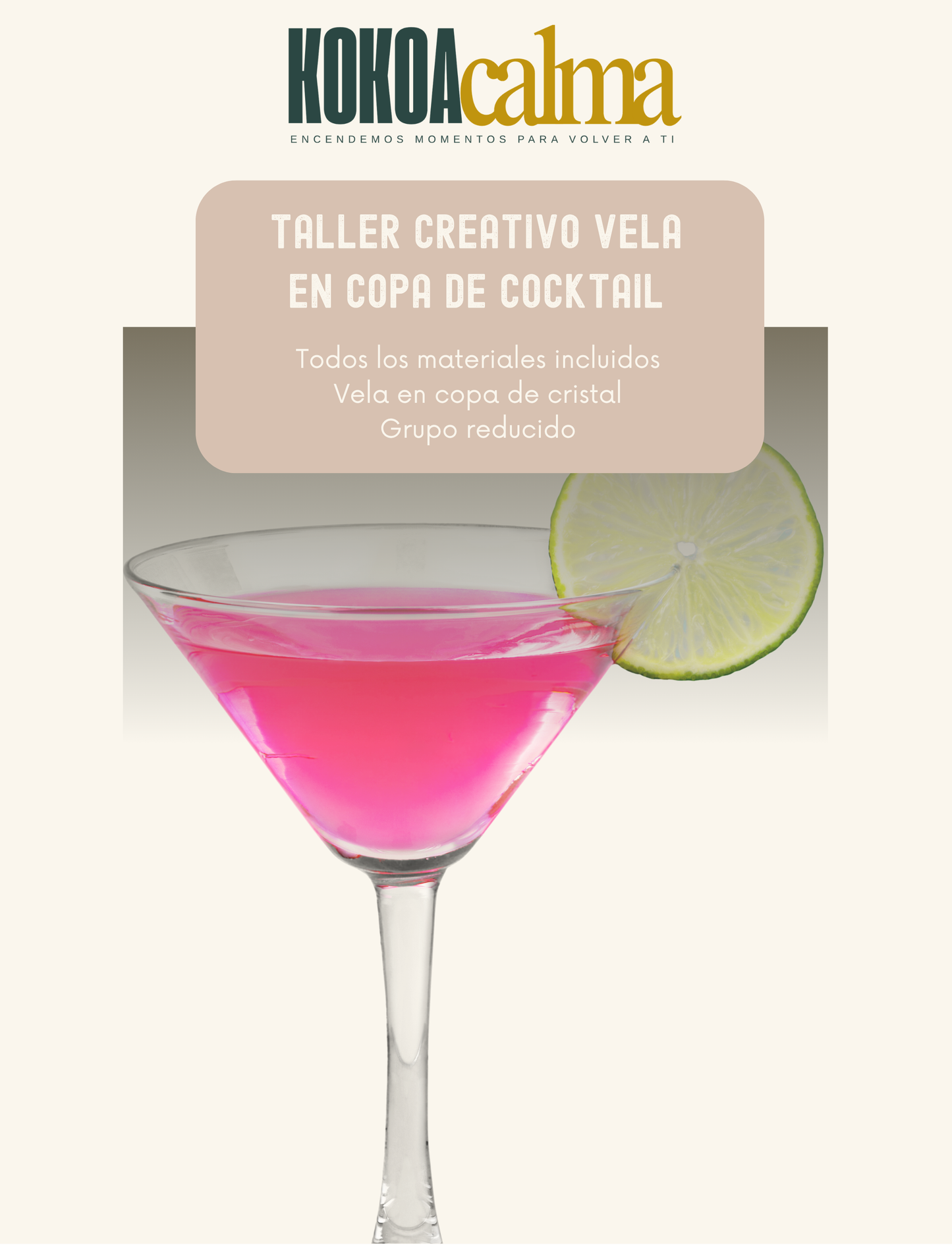 Taller Creativo | Vela  en copa de cocktail | HUELVA Viernes 5 de junio