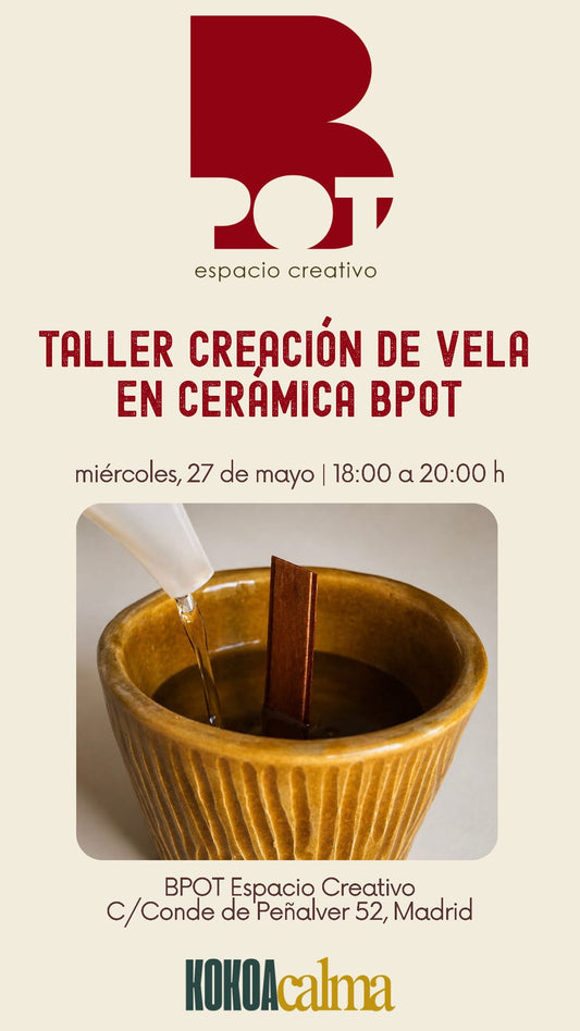 Taller creación de vela en cerámica BPOT | MADRID miércoles 27 mayo
