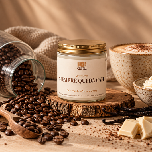 Siempre queda café · Vela de soja de café, vainilla y crema de whisky