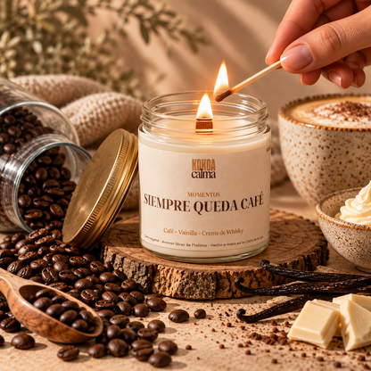 Siempre queda café · Vela de soja de café, vainilla y crema de whisky